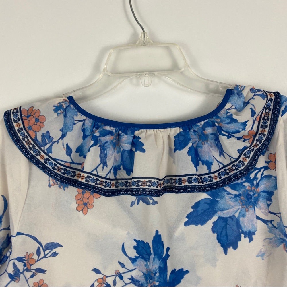 Flying Tomato floral boho wrap cropped blouse - Picture 5 of 6